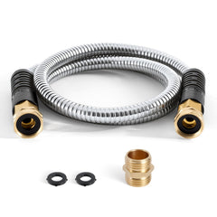 Cesun 3 ft female to female garden hose with stainless steel finish