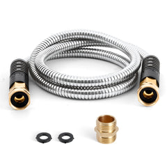 Cesun 5 ft female to female garden hose with stainless steel finish