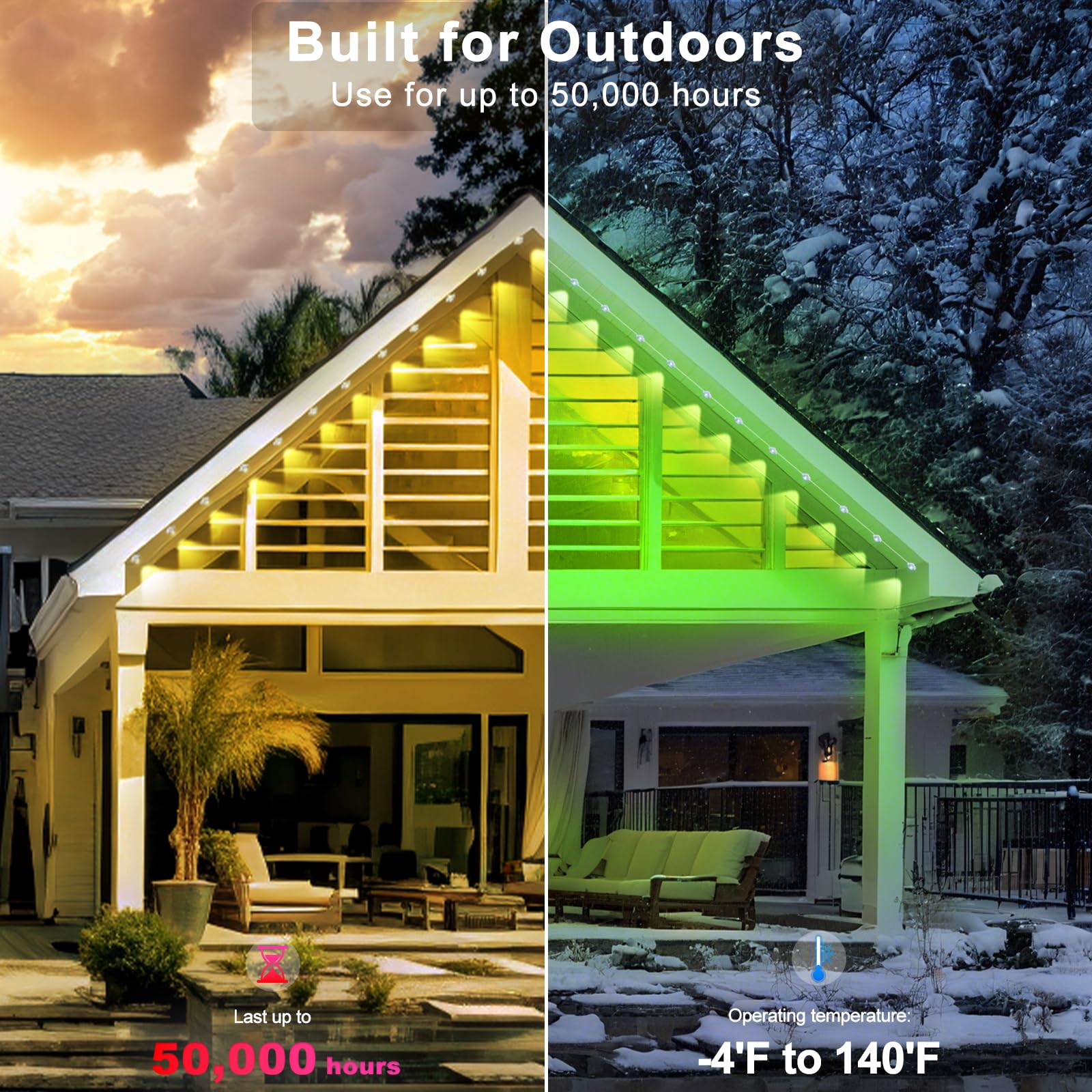 CETELUMA Outdoor String Lights glowing in the evening