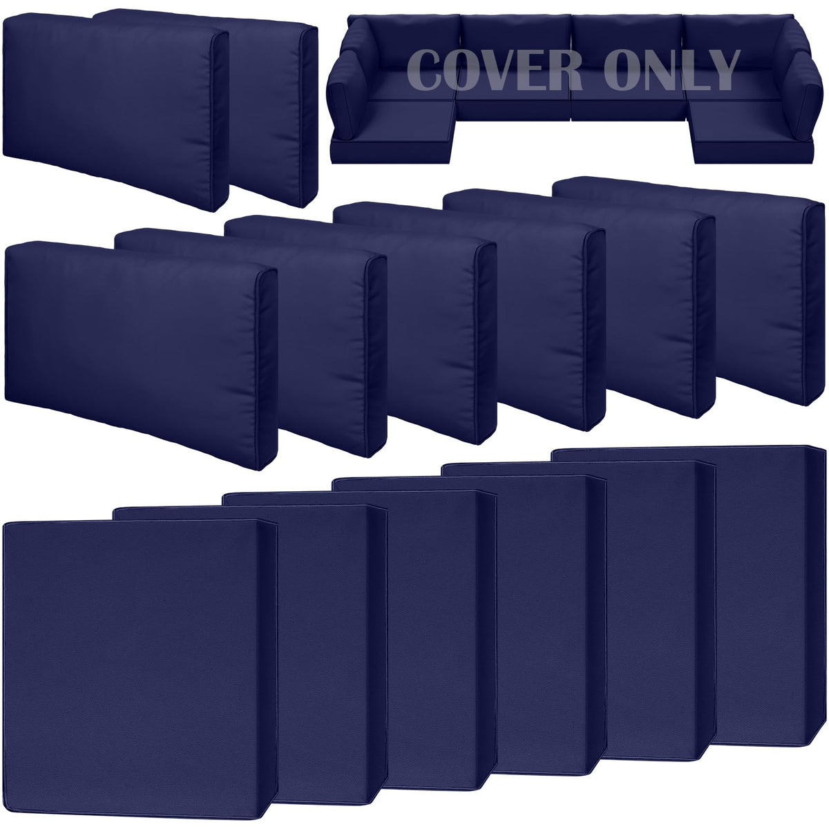 Cethytirko 14 Piece Outdoor Cushion Covers set, navy blue