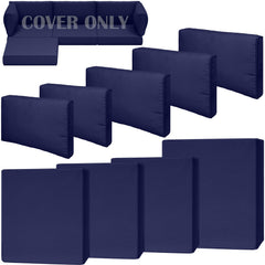 Cethytirko 9 Piece Navy Blue Outdoor Cushion Cover Set