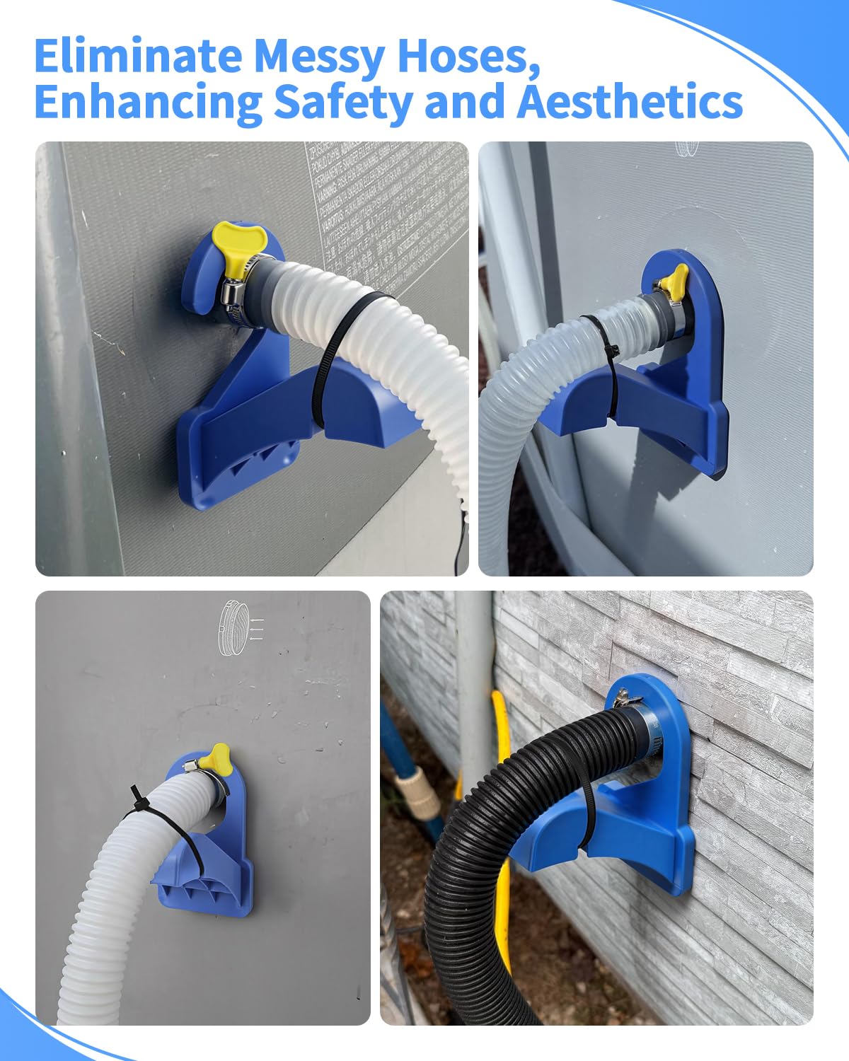 Cfyosnk Swimming Pool Pipe Holder in a garden setting