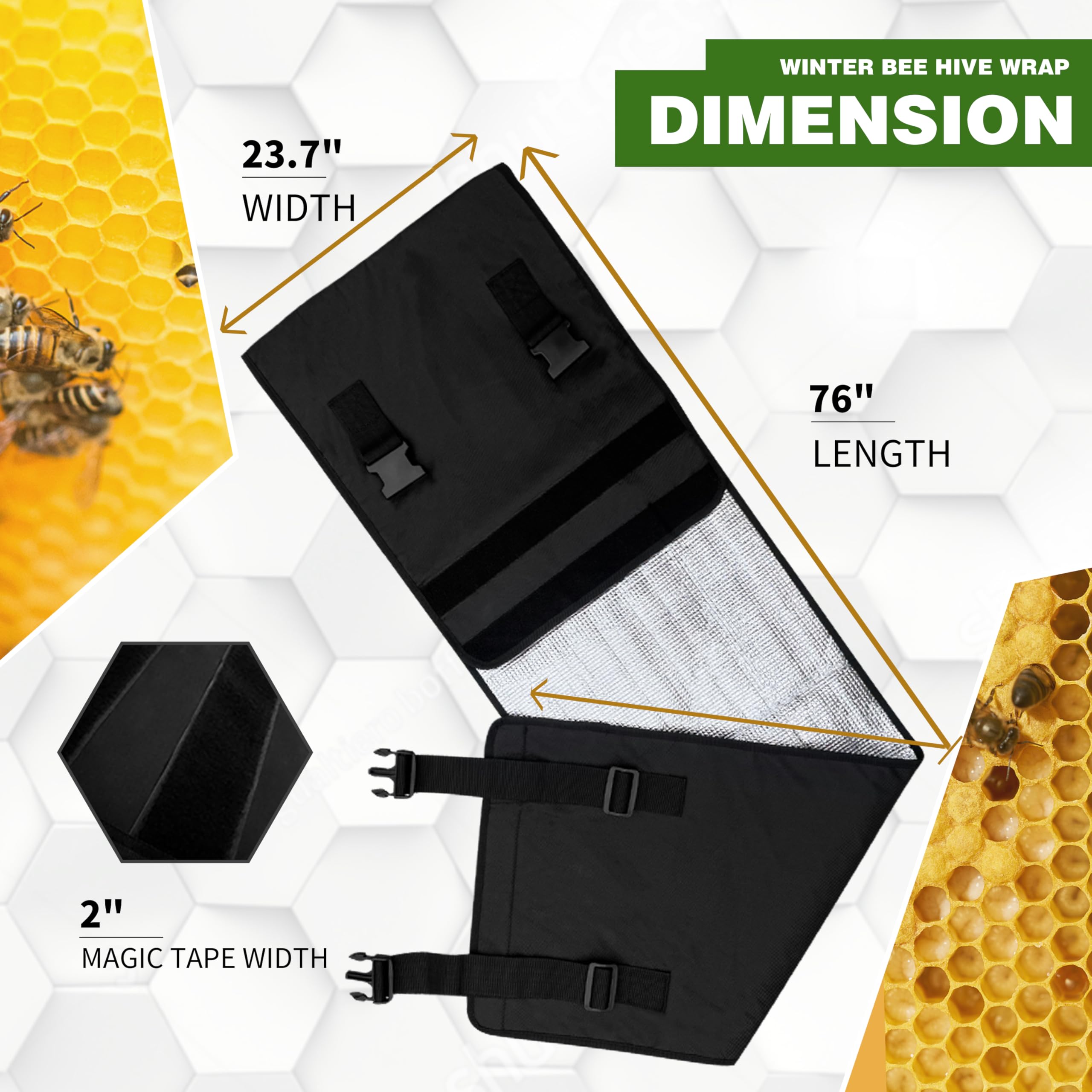Challicare Winter Bee Hive Wrap showing insulation layers and materials