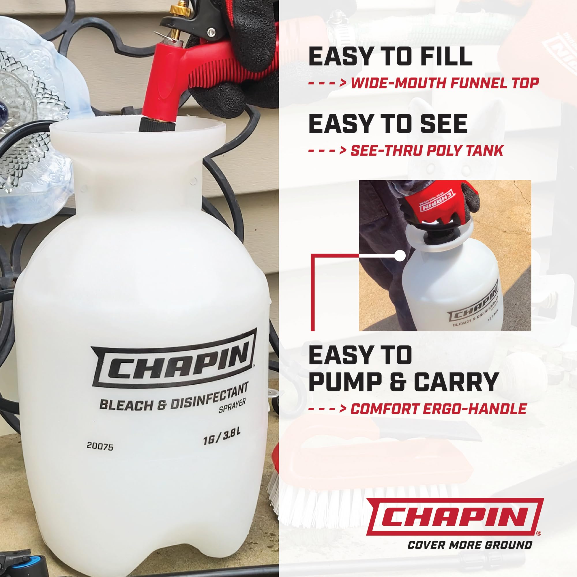 CHAPIN 20074 Bleach Sprayer translucent tank and nozzle