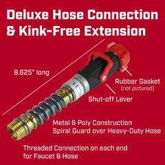 CHAPIN hose connection showing metal spiral protector
