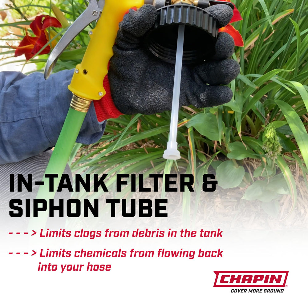 CHAPIN Hose-End Sprayer attached to standard garden hose