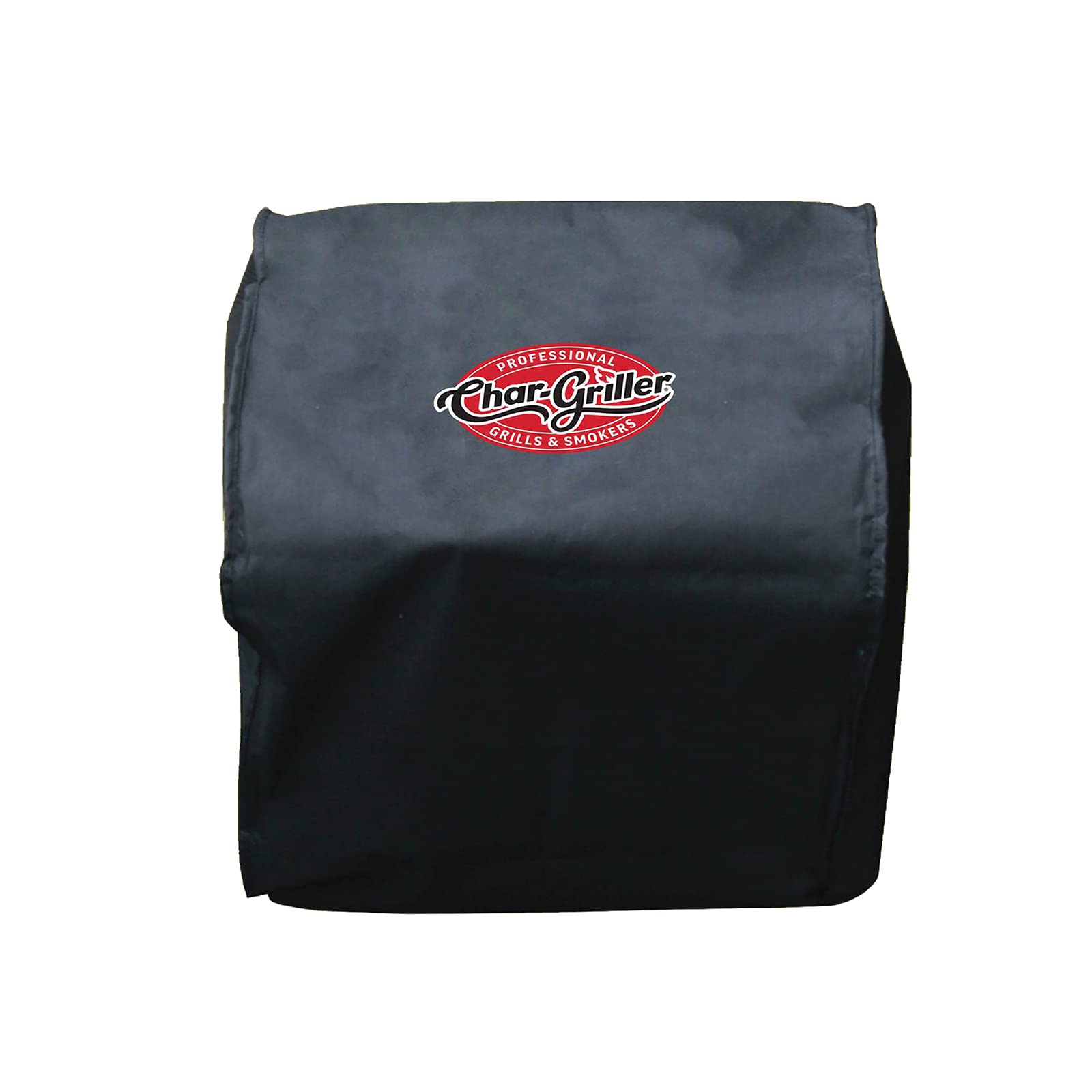 Char-Griller Side Fire Box Grill Cover in black with logo front view