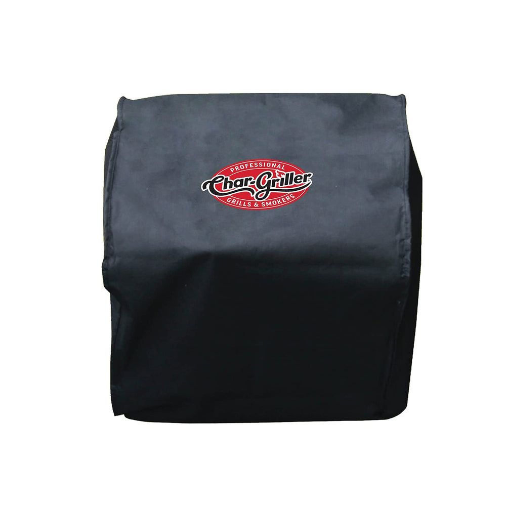 Char-Griller Side Fire Box Grill Cover in black with logo front view