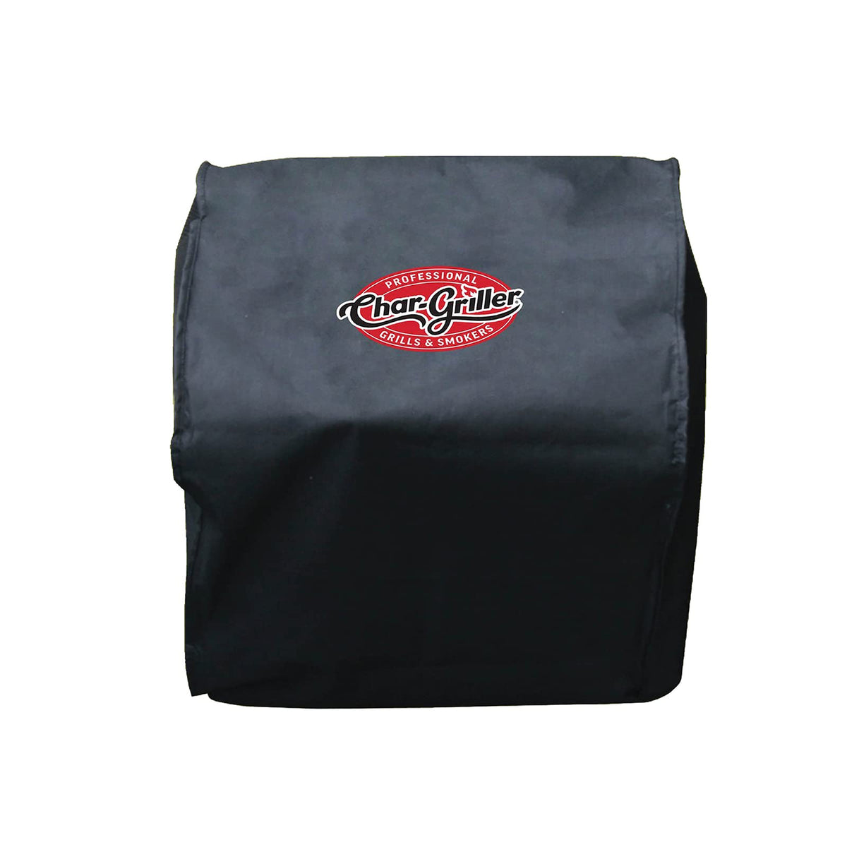 Char-Griller Side Fire Box Grill Cover in black with logo front view