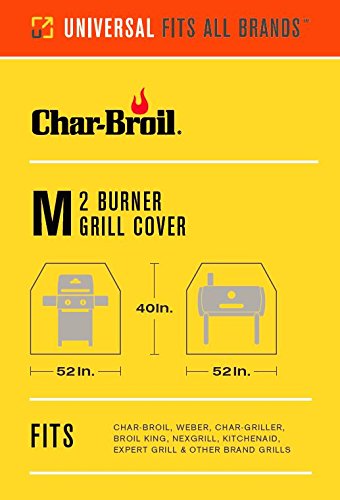 Charbroil grill cover side view showcasing adjustable straps