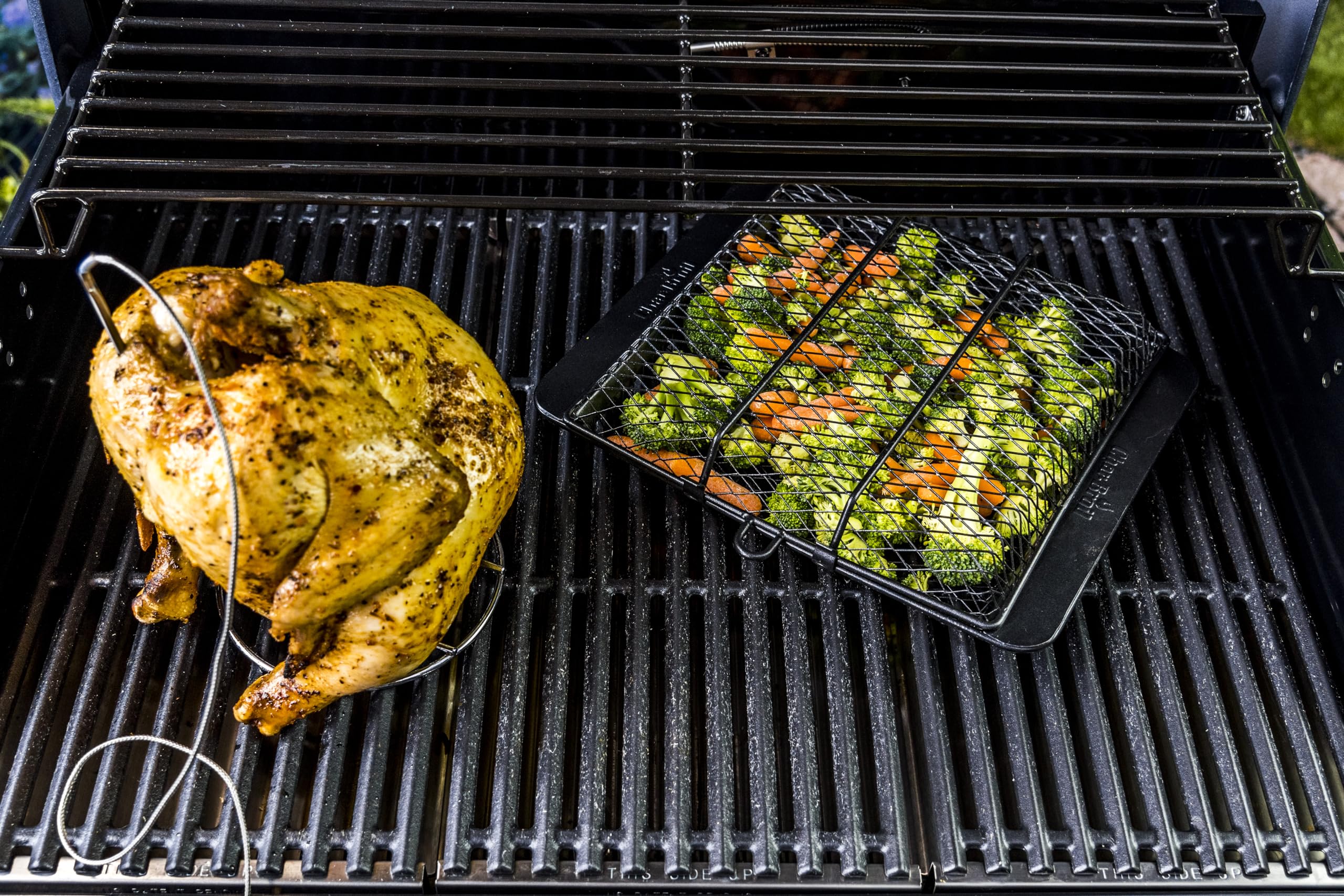 Charbroil Non-Stick Grill Basket side view showing stainless steel material