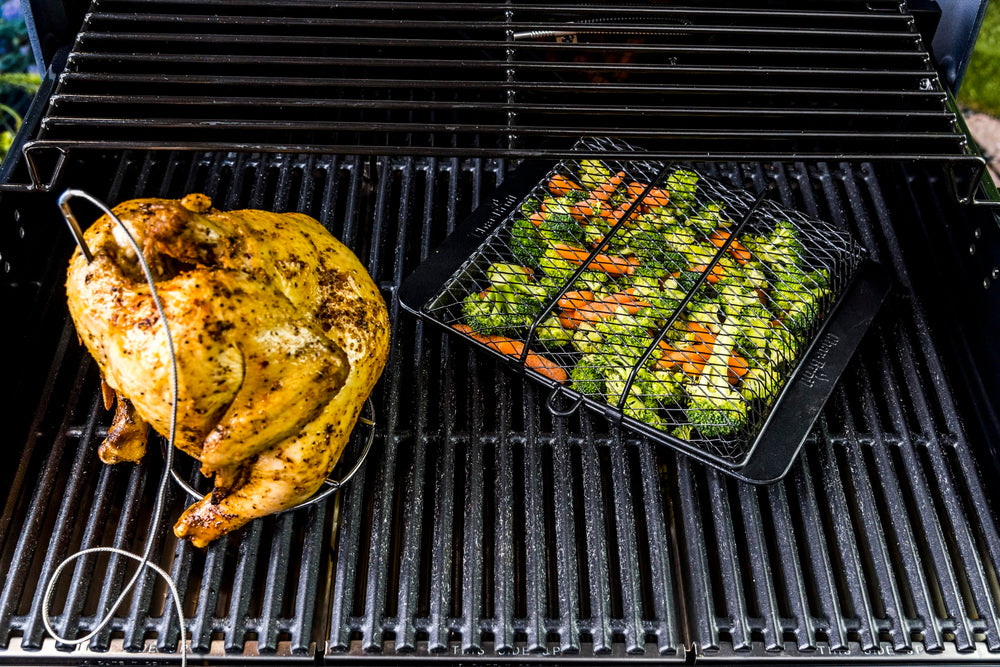 Charbroil Non-Stick Grill Basket side view showing stainless steel material