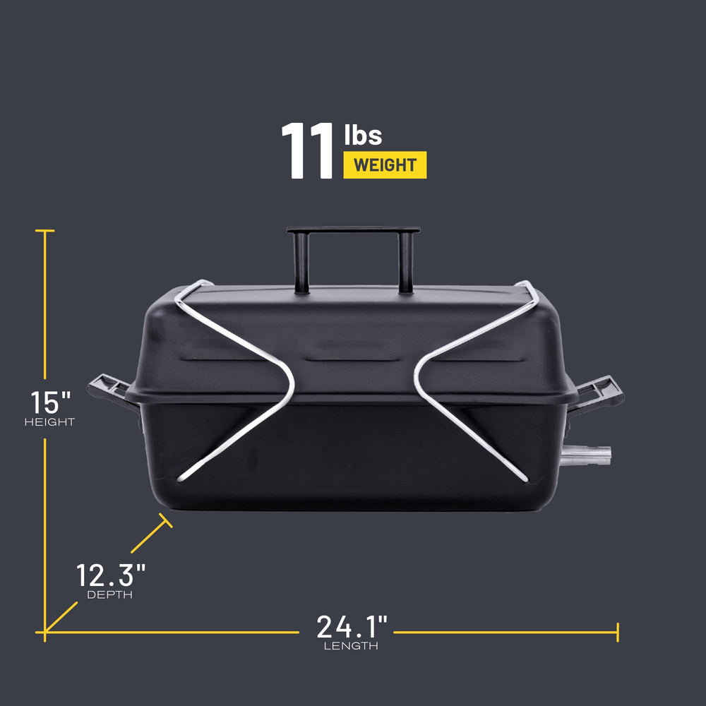 Charbroil Portable Gas Grill assembled with lid closed