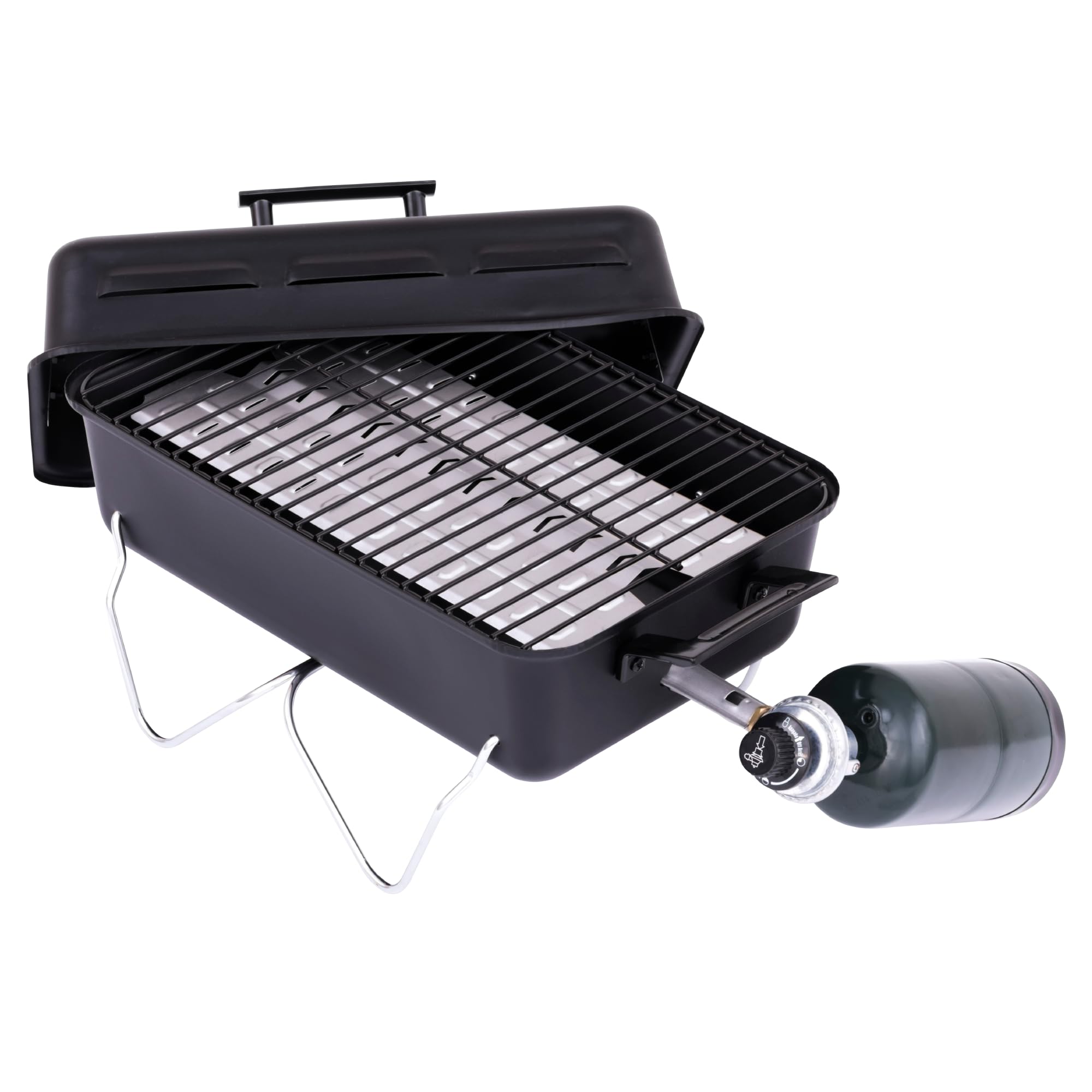 Charbroil Portable Gas Grill in outdoor setting ready for cooking