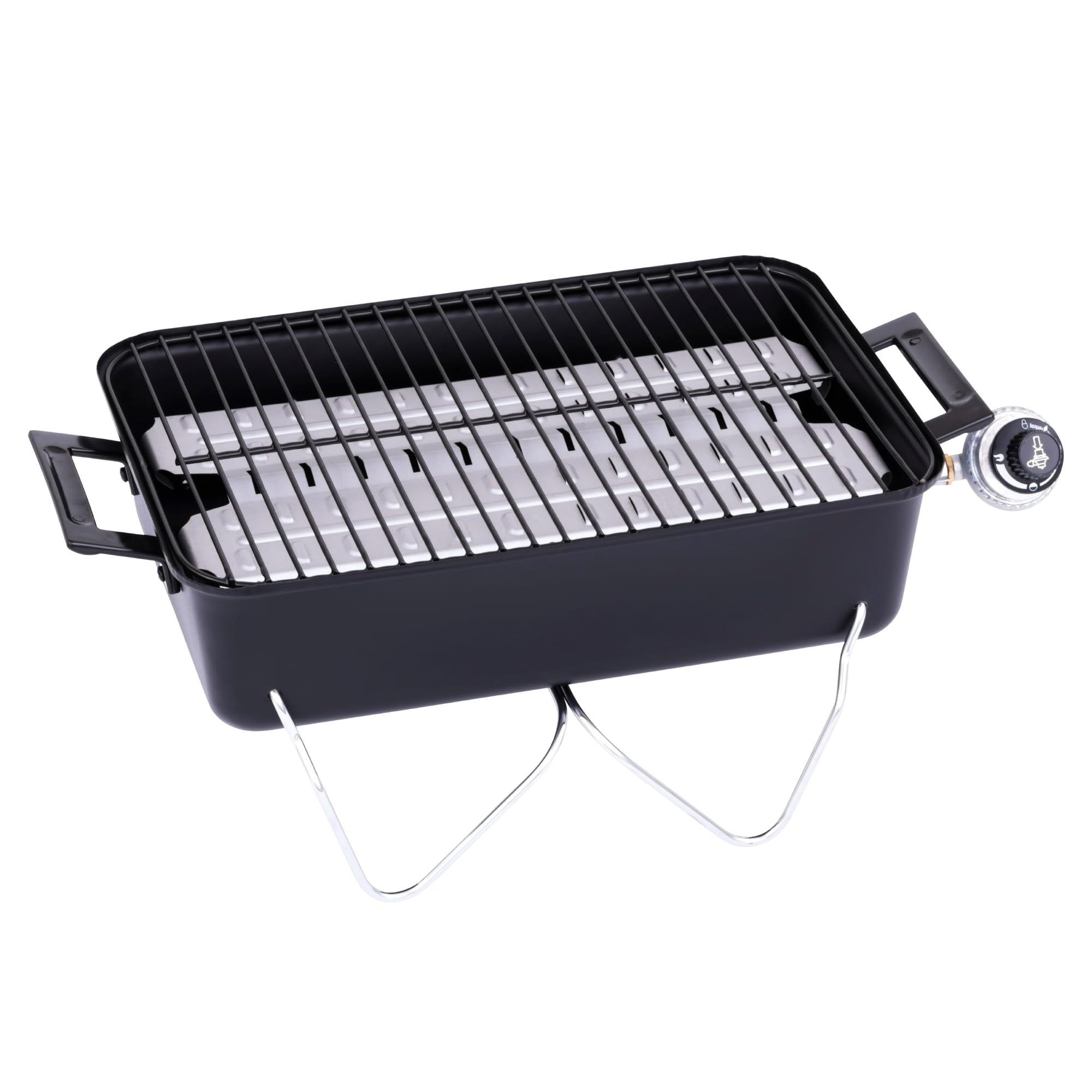 Charbroil Portable Gas Grill with folding legs and heat-resistant handles