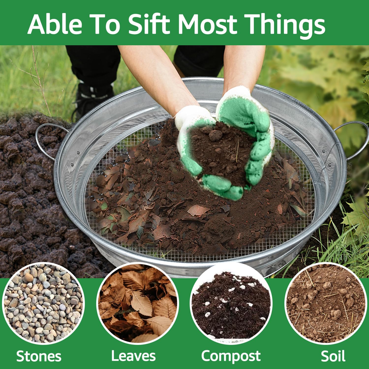 CHARMDECOR Soil Sifter showing construction details