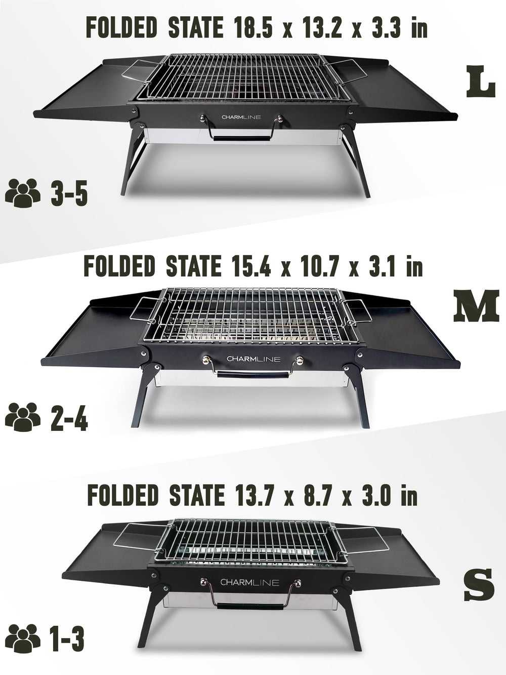 Charmline Portable Charcoal Grill setup on grass