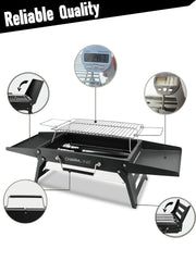 Charmline Portable Charcoal Grill with charcoal tray lifted