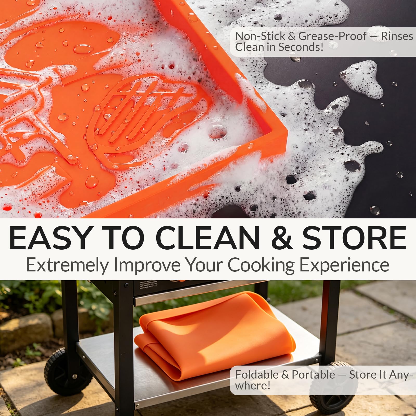 CHARMROSE Silicone Griddle Mat with cooking utensils