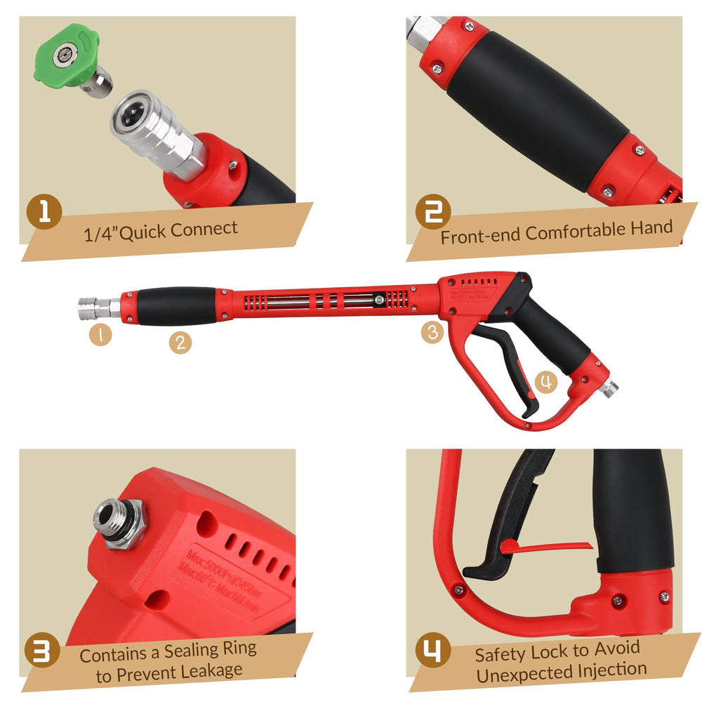 CHAVOR Pressure Washer Gun with 1/4 inch extension rod