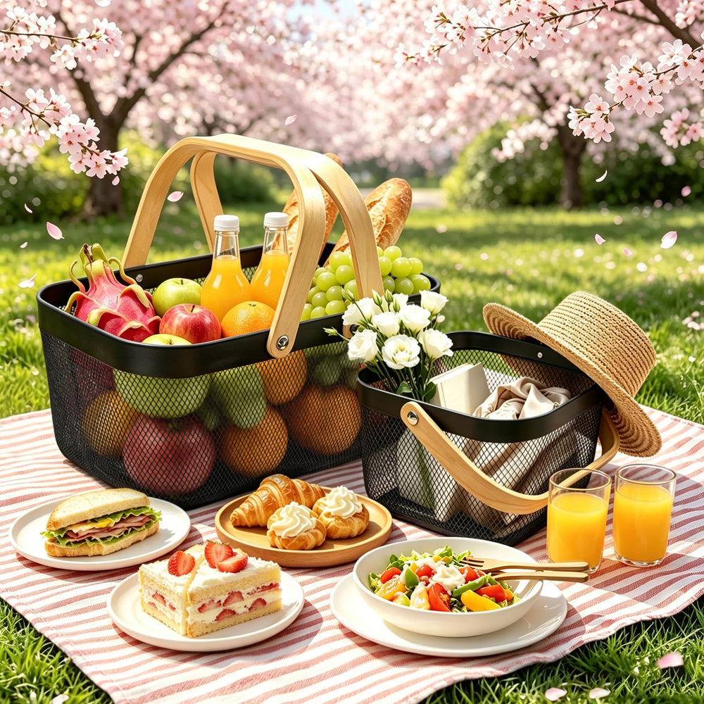 Cheardia picnic basket filled with fruits and vegetables