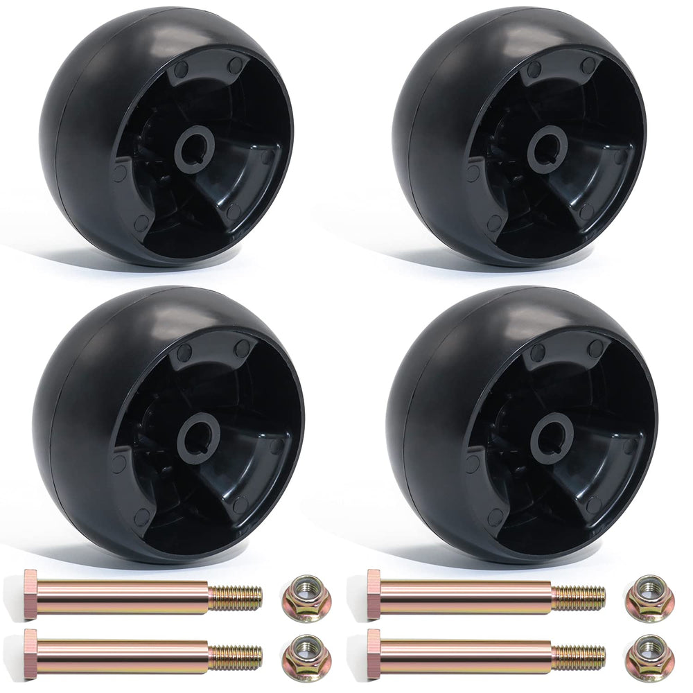 CheeMuii 4 Pack Lawn Mower Deck Wheels Kit with bolts and nuts
