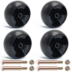 CheeMuii 4 Pack Lawn Mower Deck Wheels Kit with bolts and nuts