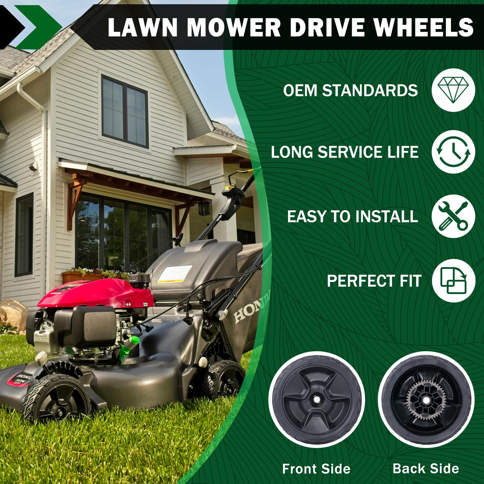 CheeMuii 8 inch lawn mower rear wheels packaging