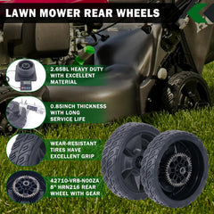 CheeMuii 8 inch lawn mower rear wheels side view