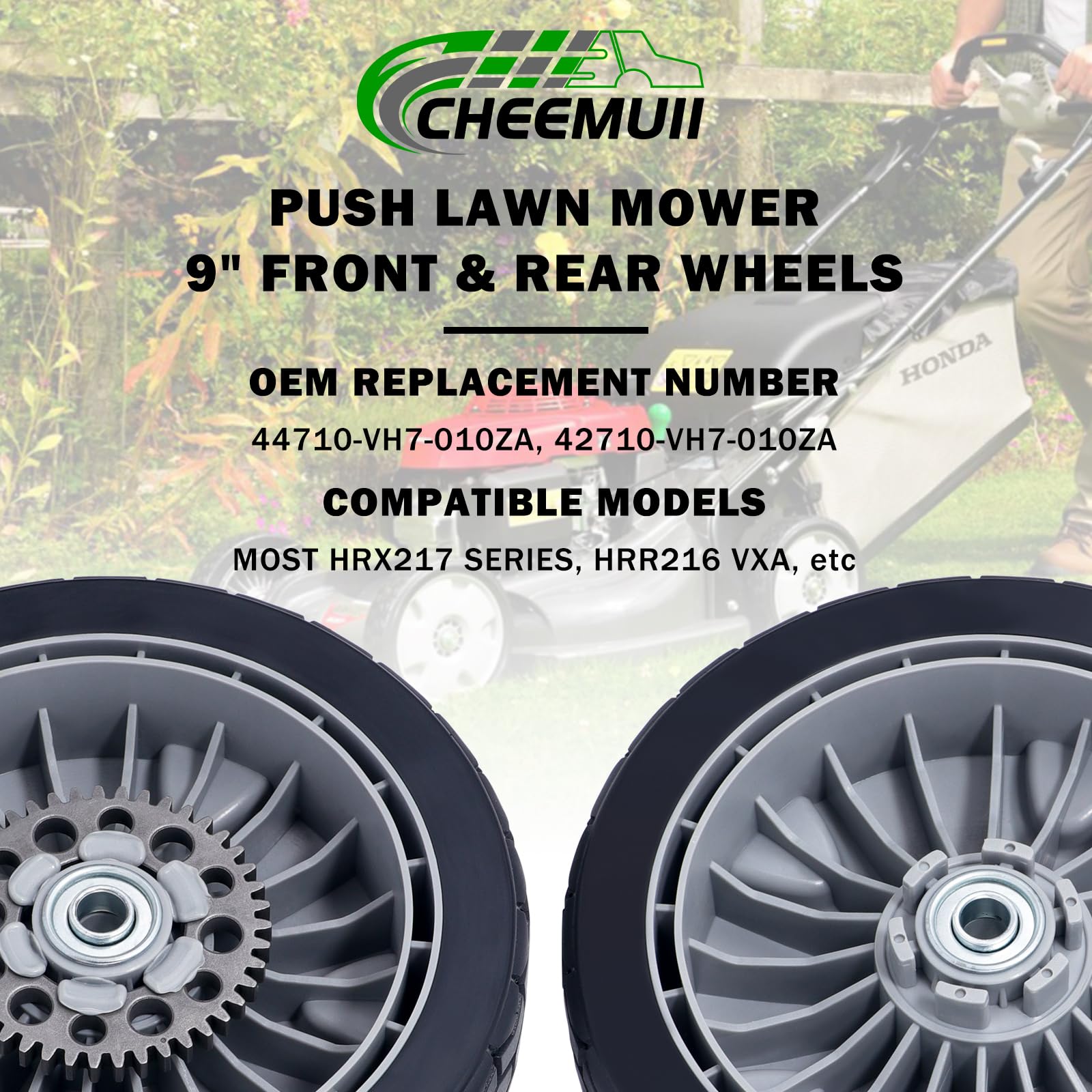CheeMuii 9-inch wheels for Honda HRX217 mower