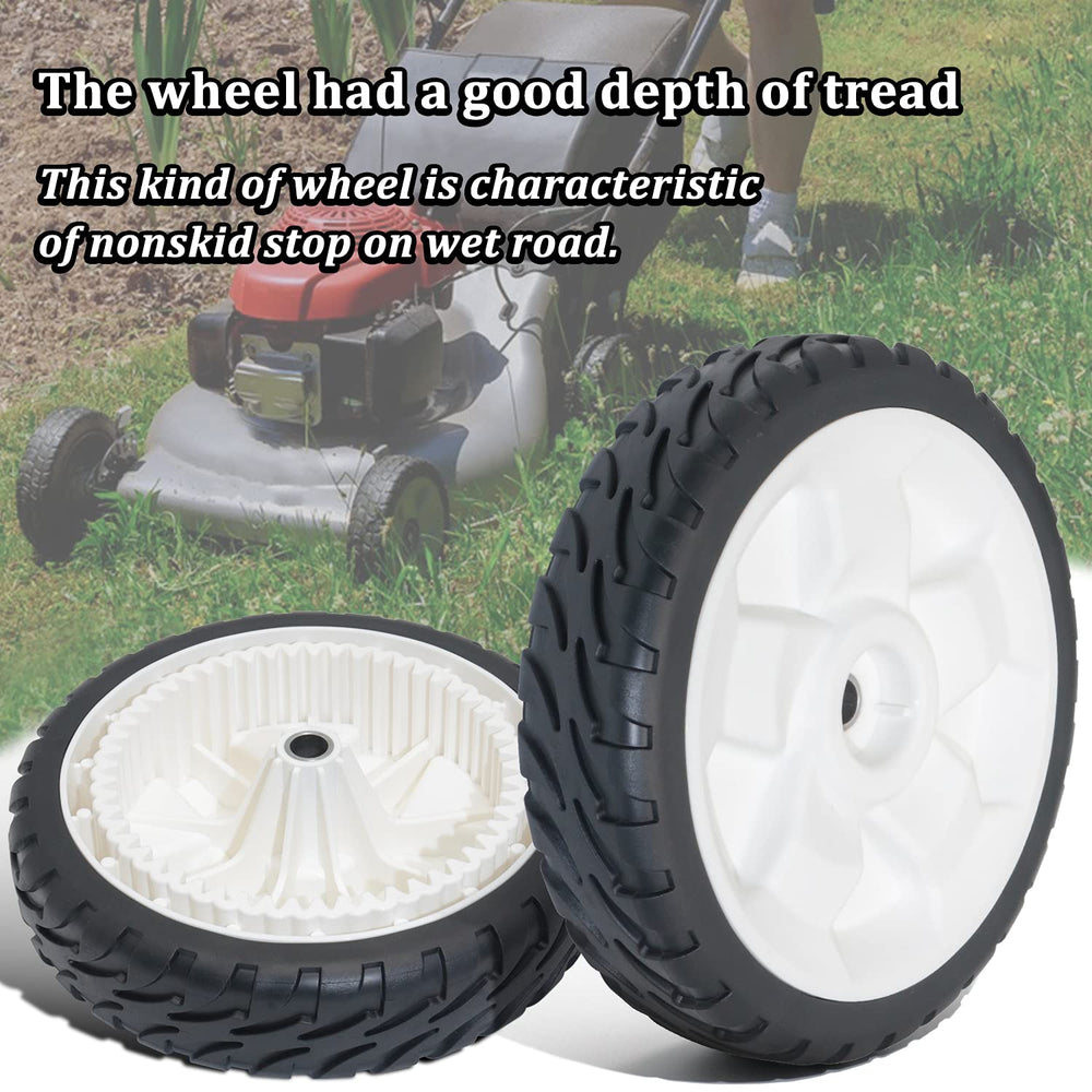 CheeMuii lawn mower wheel close-up of hub