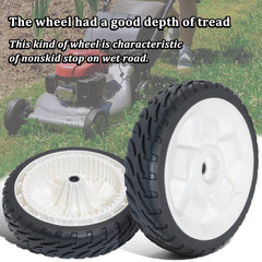 CheeMuii lawn mower wheel close-up of hub