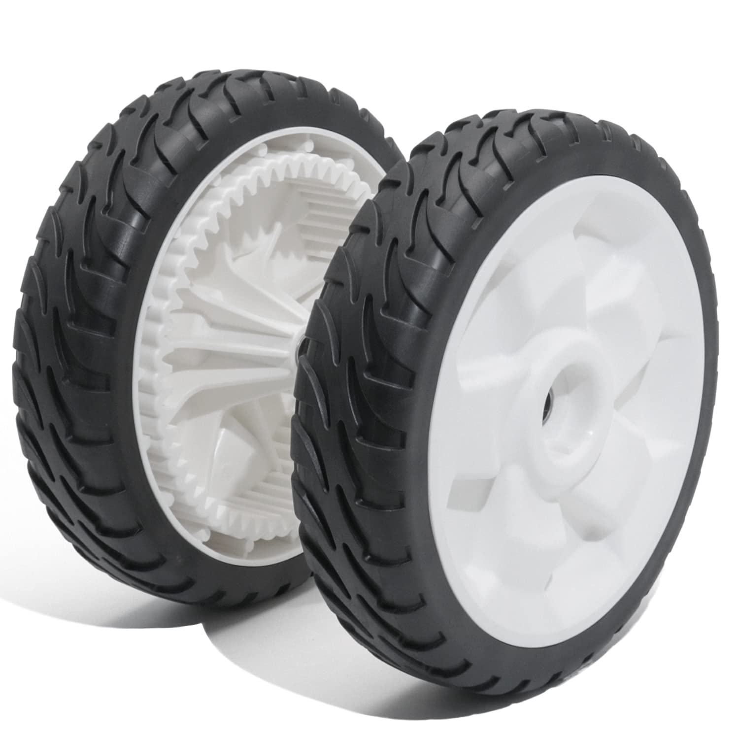CheeMuii lawn mower wheel in outdoor setting