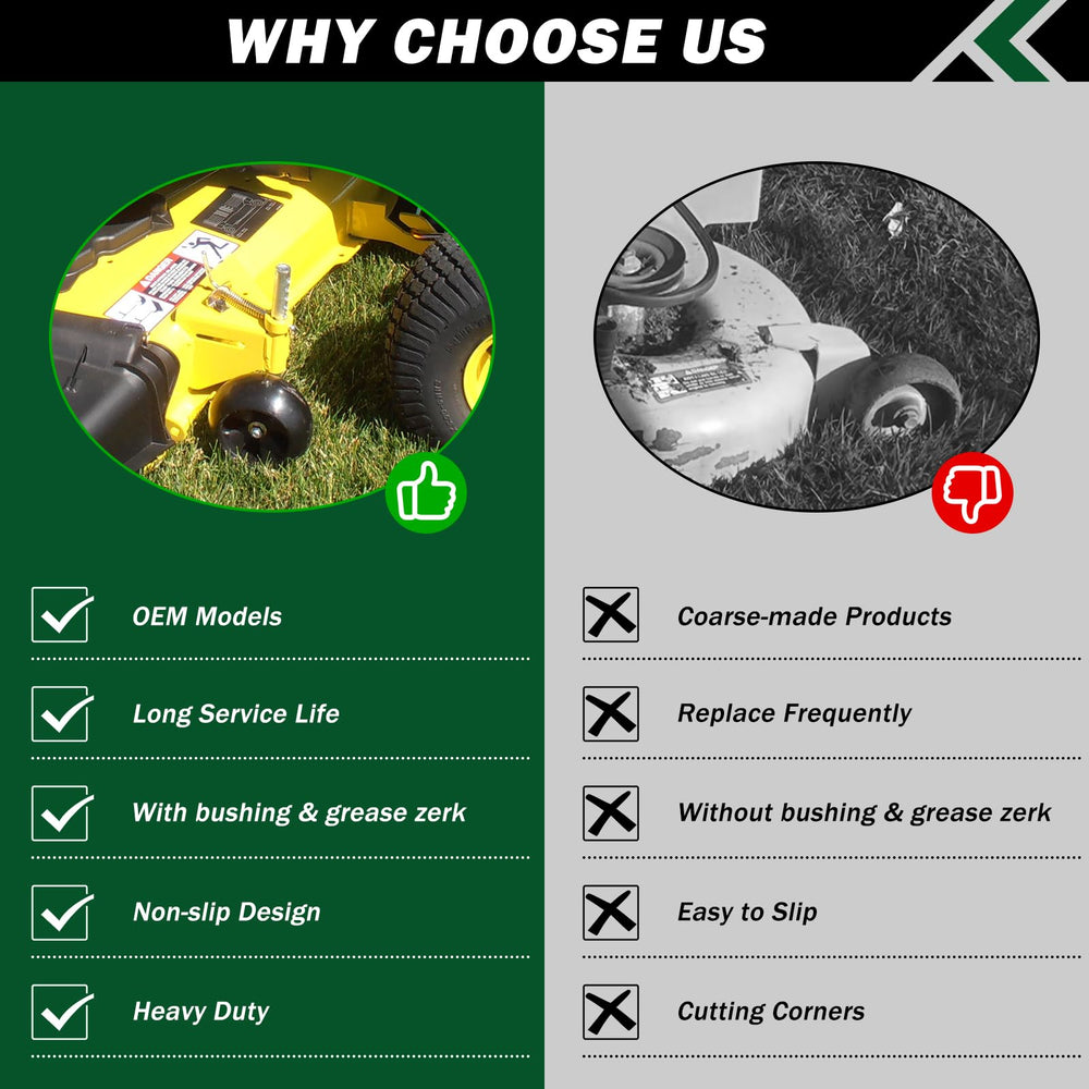 CheeMuii lawn mower wheel showing bushing size specifications