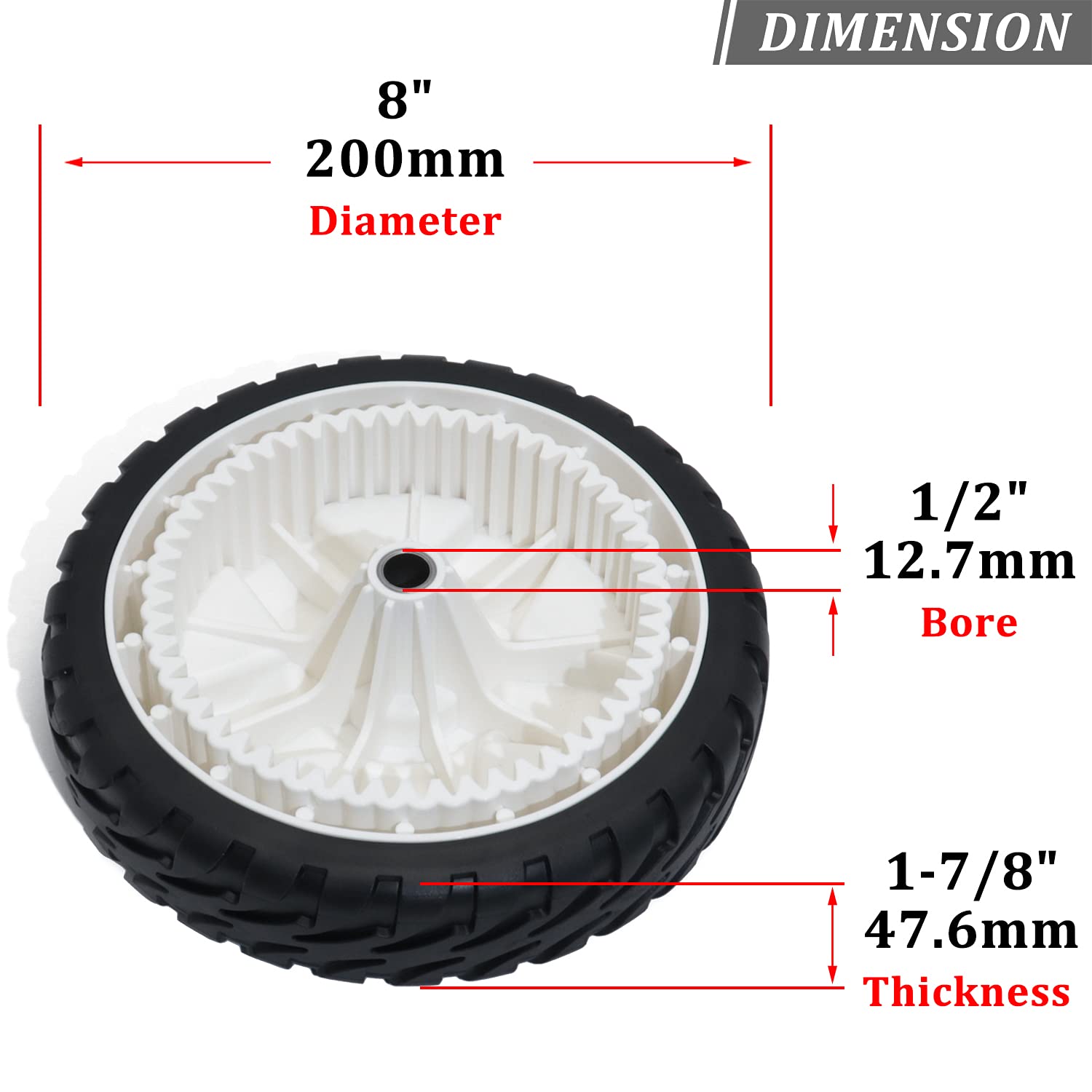 CheeMuii lawn mower wheel side view