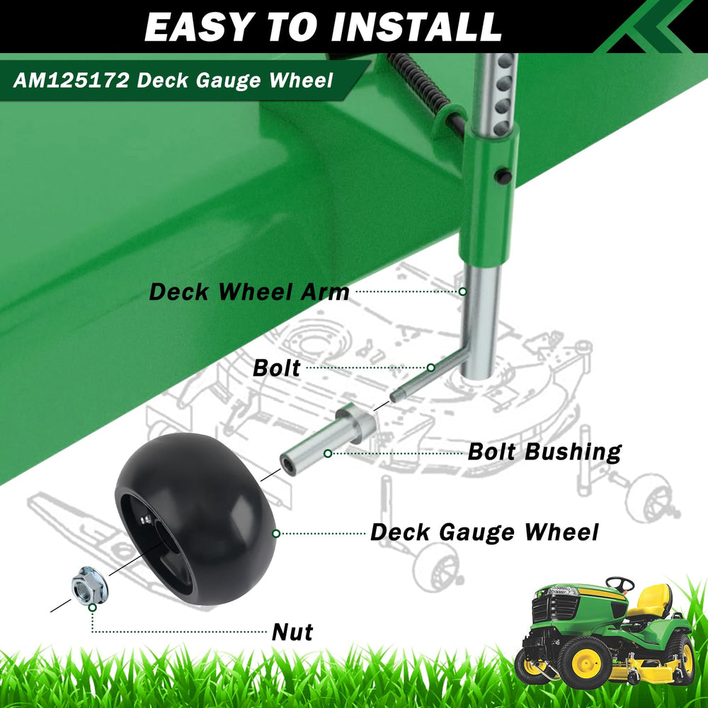 CheeMuii lawn mower wheels kit contents including bolts and gaskets