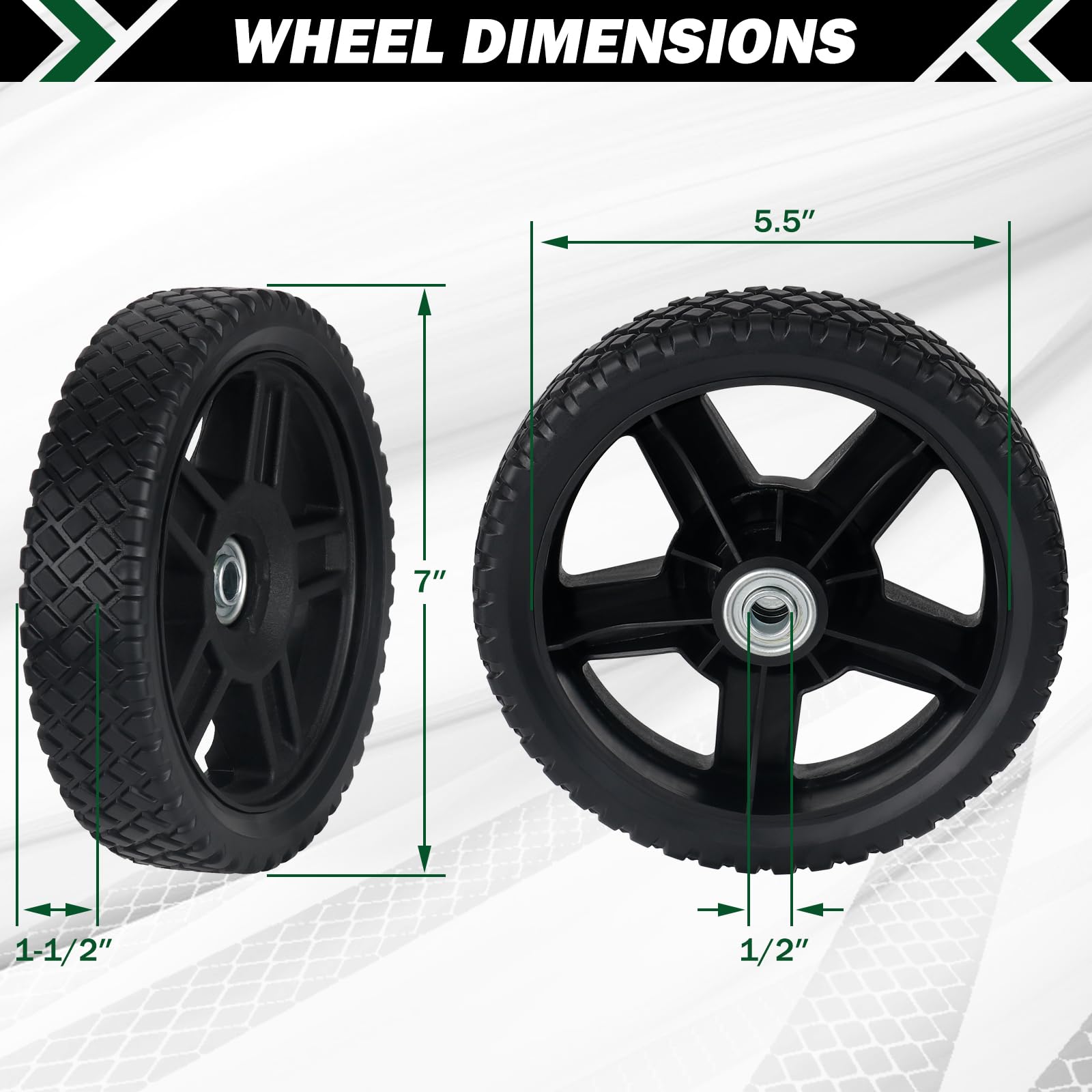 CheeMuii lawn mower wheels kit packaging