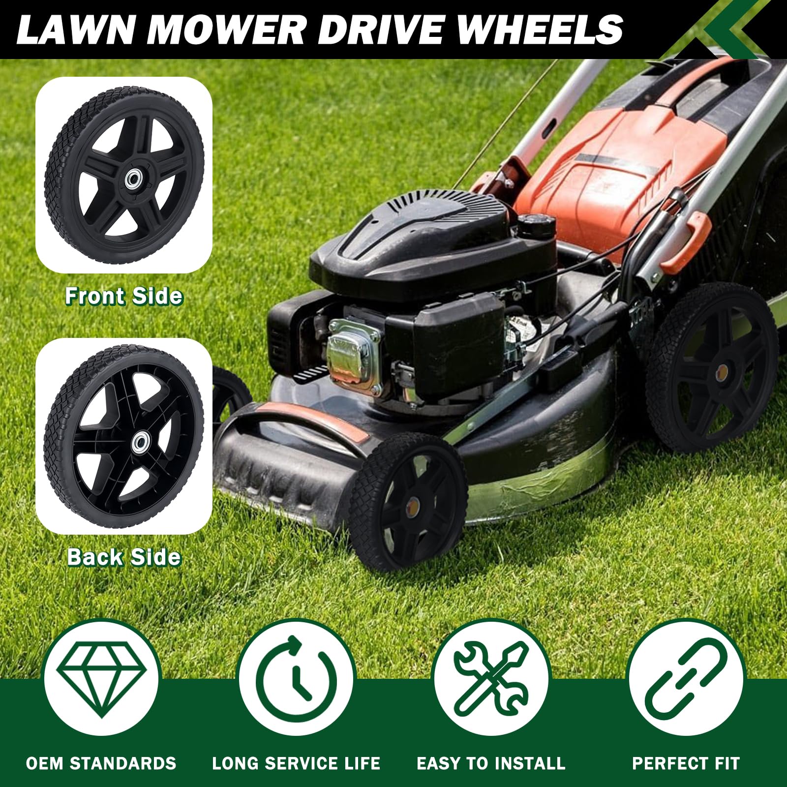 CheeMuii lawn mower wheels packaging