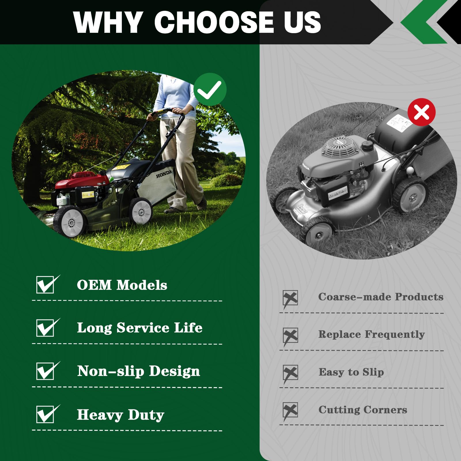 CheeMuii Lawn Mower Wheels with Compatibility List
