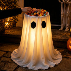 CheerBloom 30-inch glowing ghost candy bowl stand front view
