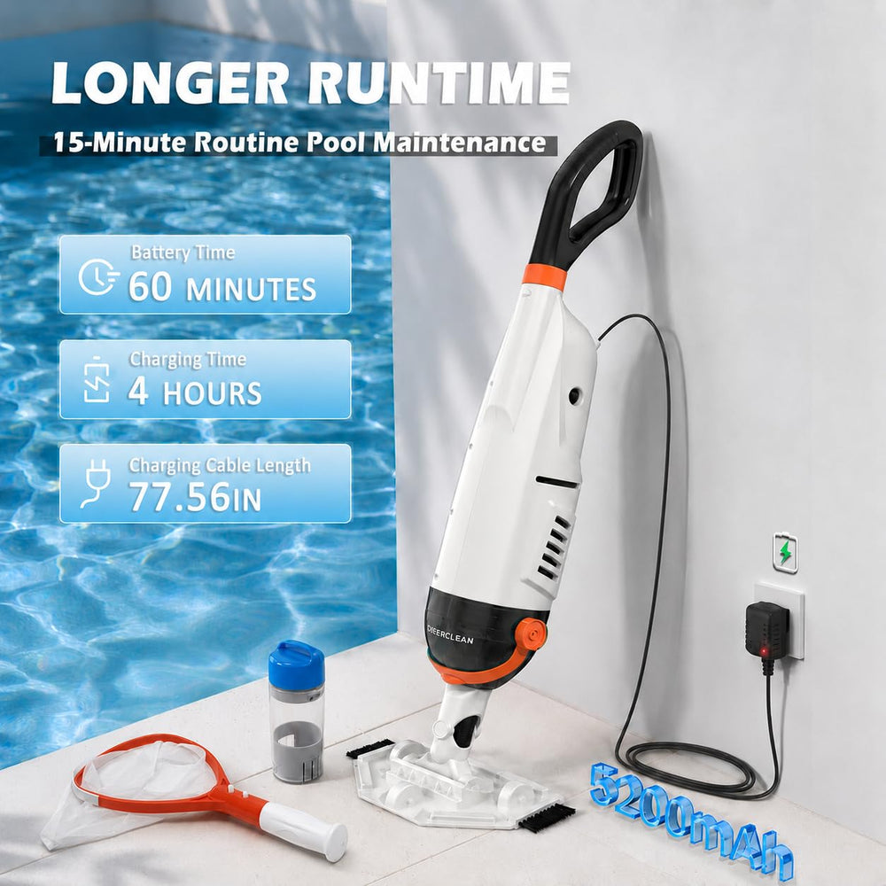 Cheerclean handheld vacuum with extension pole attached
