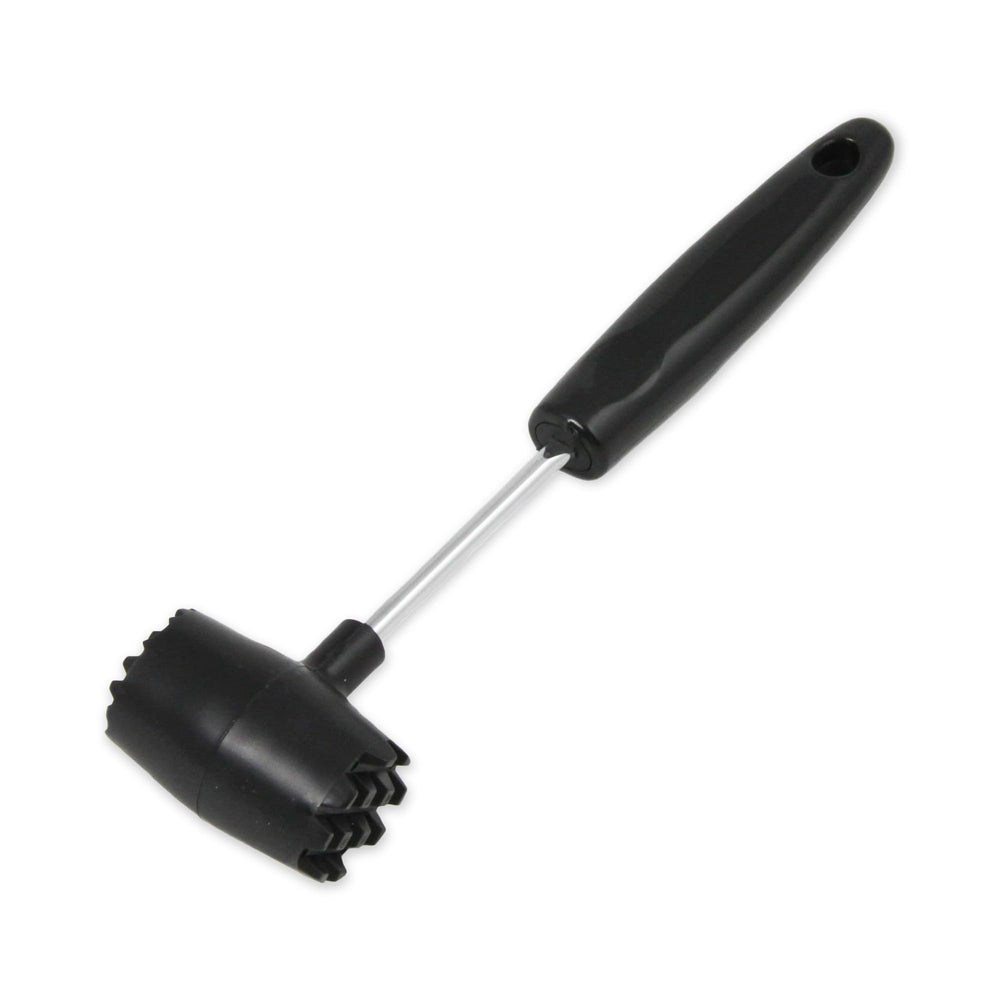 Chef Craft Meat Tenderizer 9.5 inch front view in stainless steel and black
