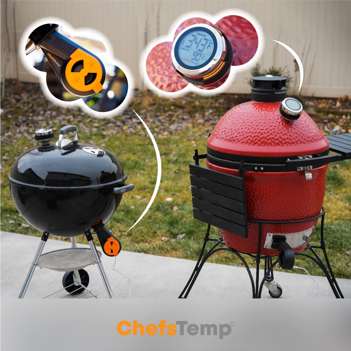 ChefsTemp ProTemp S1 Smart Grill Gauge Thermometer in a grill