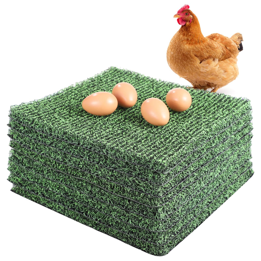 Chewoof Chicken Nesting Pads green set with 4 fake wooden eggs