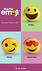 Chia Emoji Smiley Planter side view with drip tray