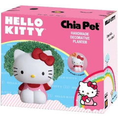 Chia Hello Kitty Terracotta Planter front view with seeds