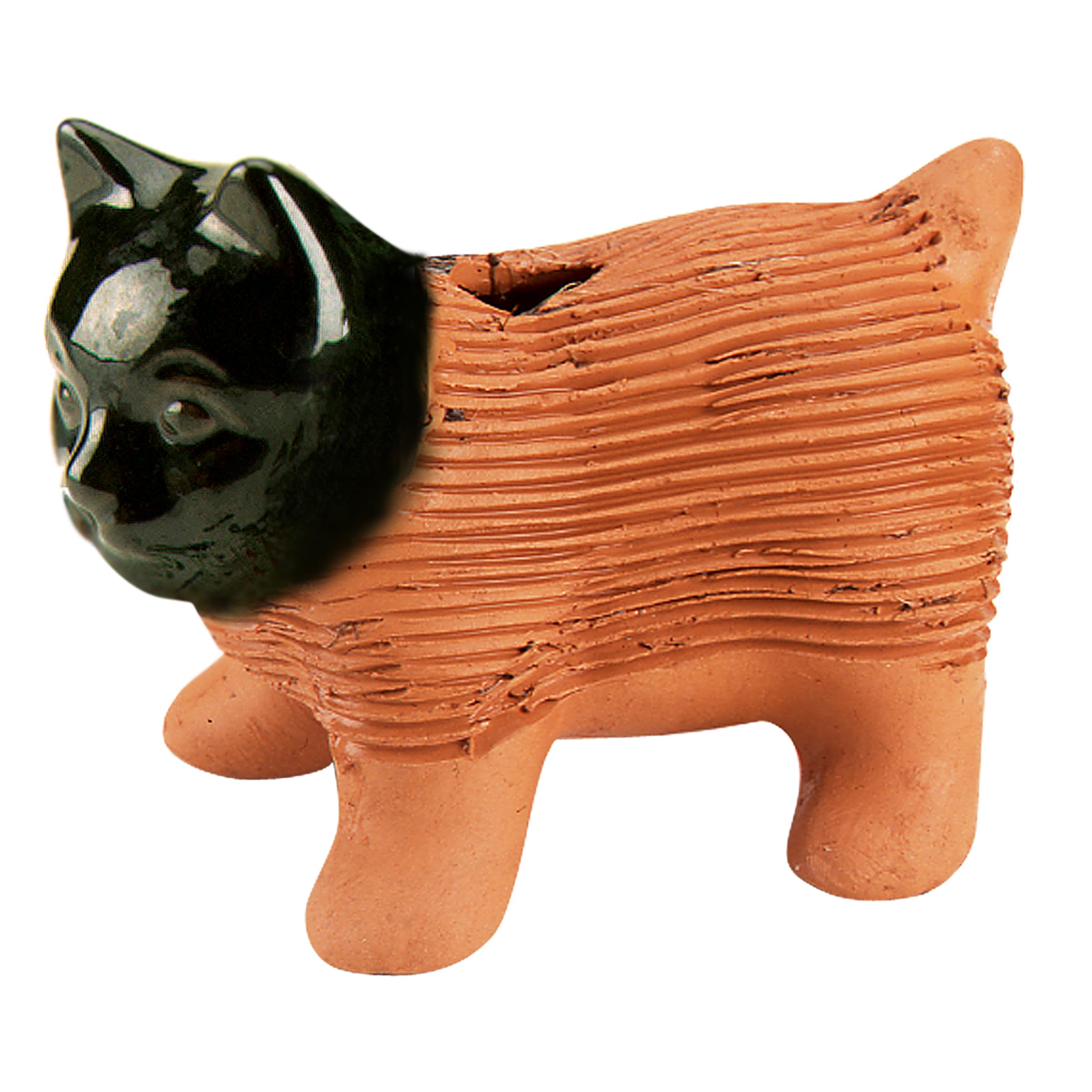 Chia Pet Kitten Planter front view with drip tray