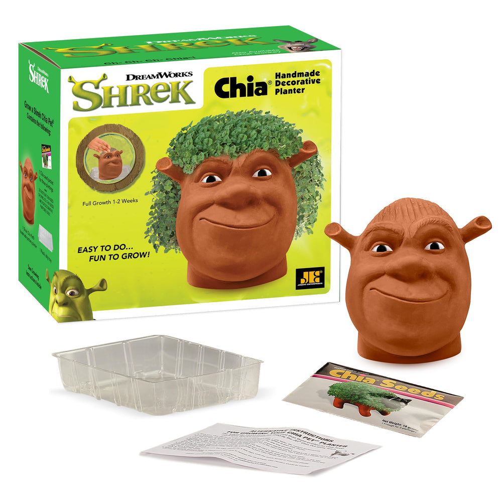 Chia Pet Shrek Planter in a decorative setting