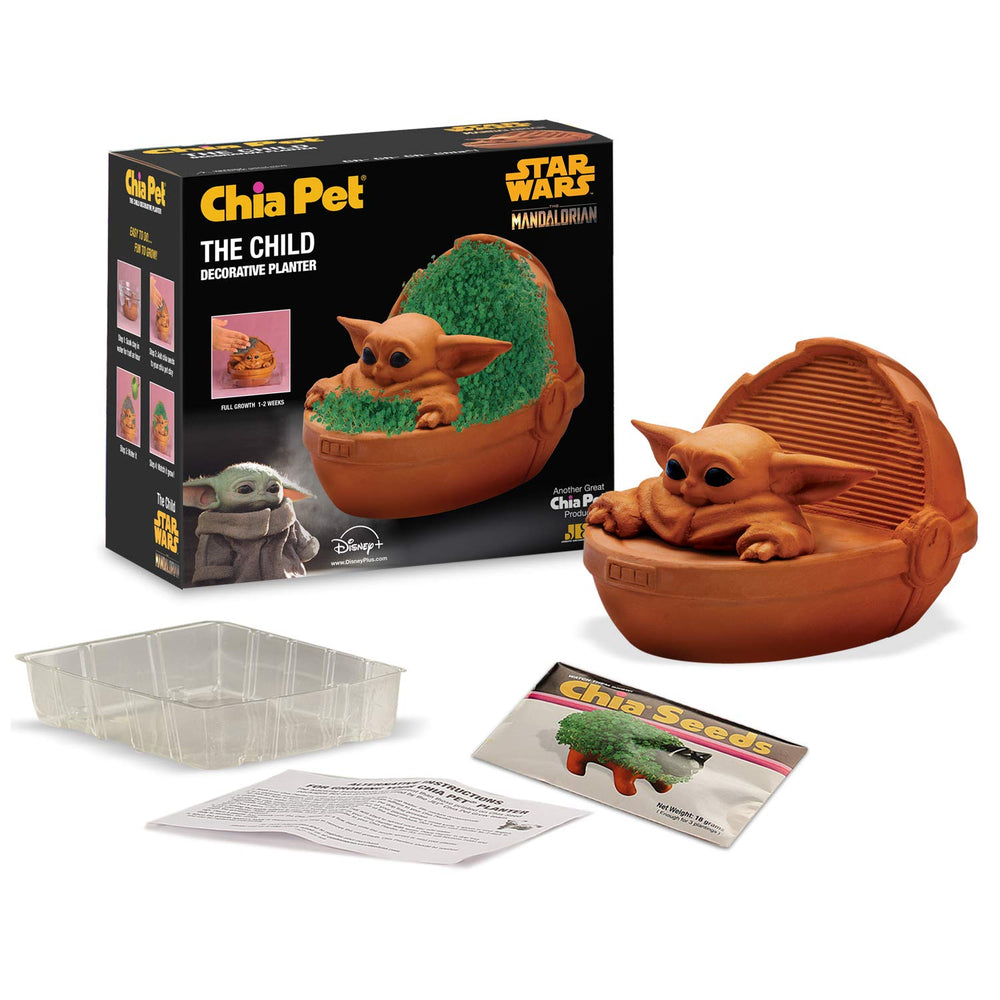 Chia Star Wars Mandalorian The Child planter side view
