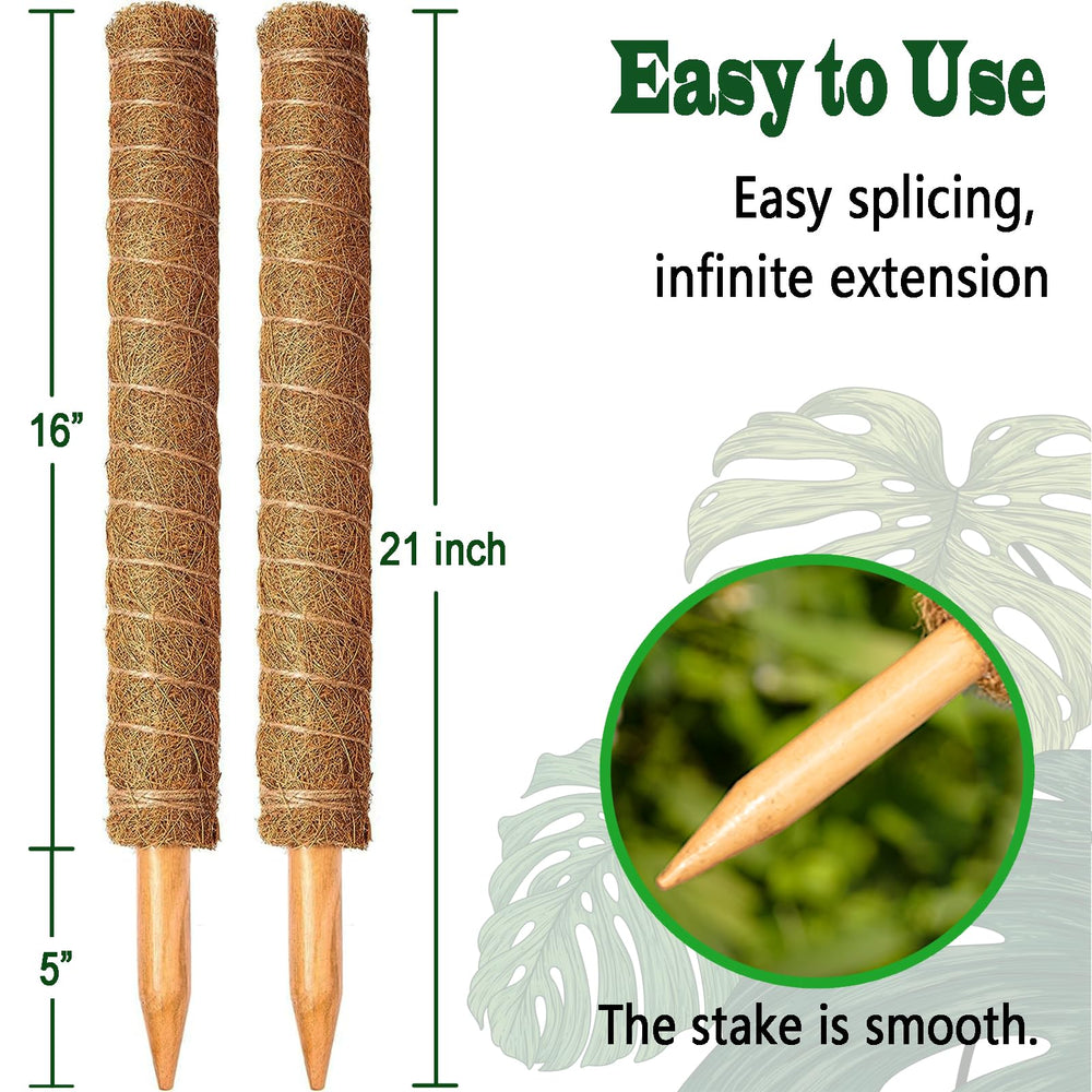 CHIAFFI moss poles stacked for taller plant support